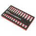 Sealey Ratchet Wrench & Socket Rail Set 25pc 3/8"Sq Drive AK66722 Sealey  - Dynamic Drive