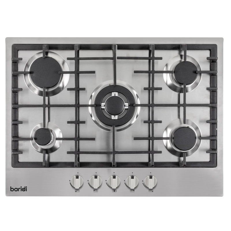 Baridi Gas Hob with 5 Cooking Zones 70cm - Stainless Steel DH227 Baridi - Dynamic Drive