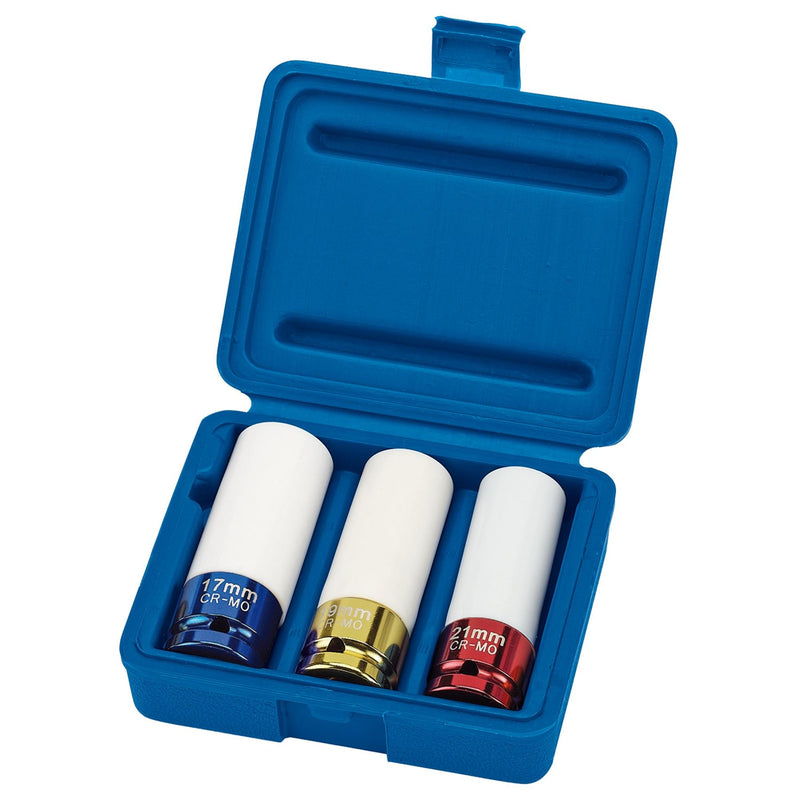 Draper HI-TORQ Wheel Nut Sockets for Alloy Wheels, 1/2" Sq. Dr. (3 Piece) Draper - Dynamic Drive