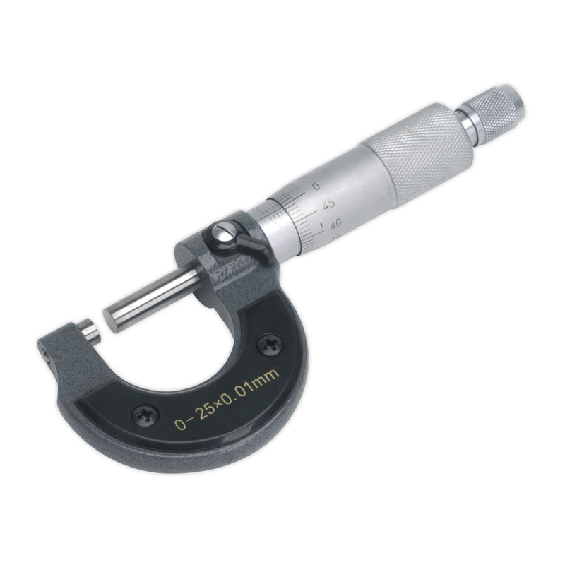 Sealey External Micrometer 0-25mm AK9630M Sealey - Dynamic Drive