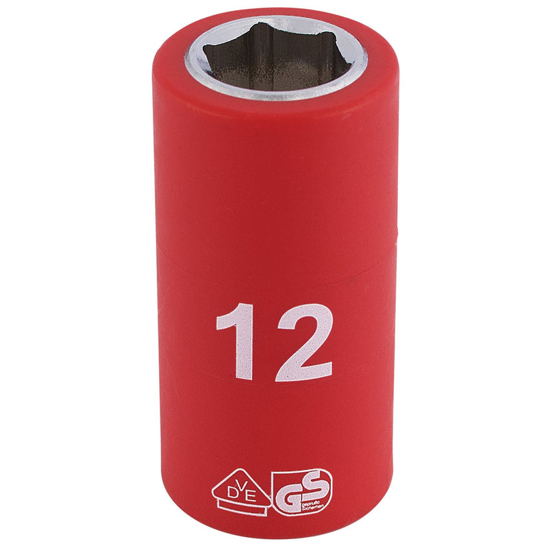 Draper Fully Insulated VDE Socket, 3/8" Sq. Dr., 12mm 31615 Draper - Dynamic Drive