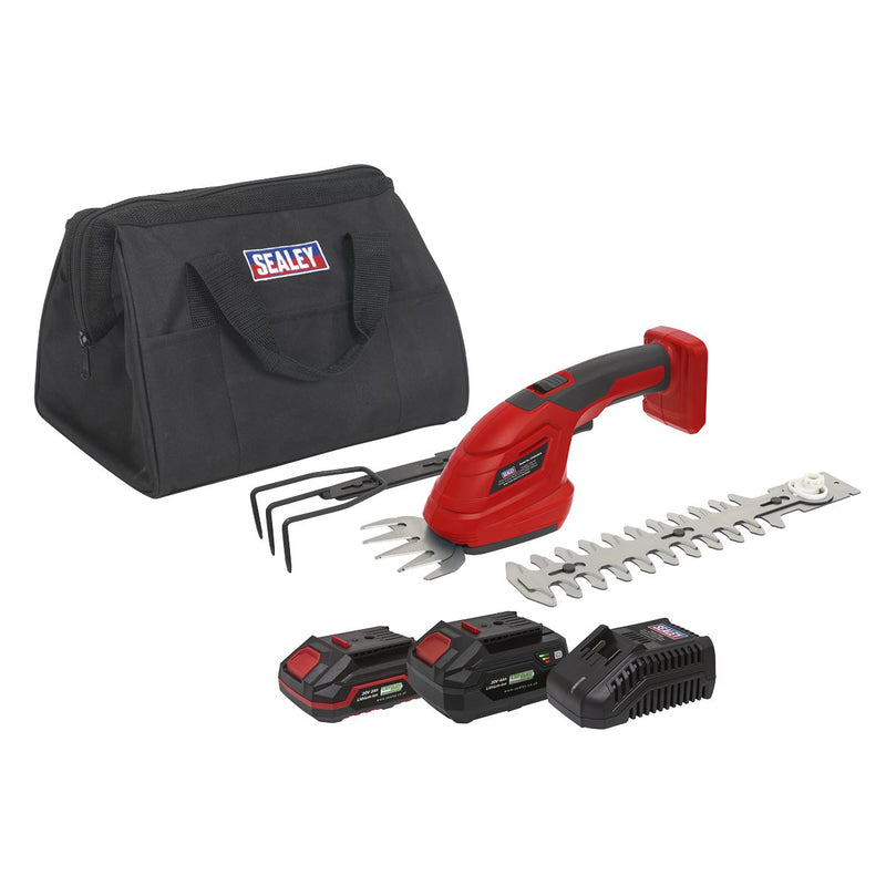 Sealey Cordless 3-in-1 Garden Tool Kit 20V SV20 Series 2 Batteries CP20VGT3KIT Sealey - Dynamic Drive
