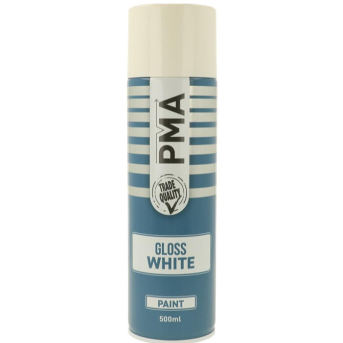 4x AUTOTEK Professional Gloss White 500ml Spray Paint High Coverage Autotek  - Dynamic Drive