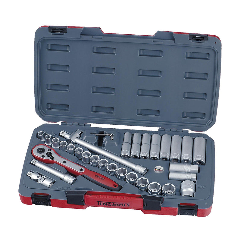 Teng Tools MECCA PRO 1/2" Socket Set 6 pt 34 Pieces Teng Tools - Dynamic Drive