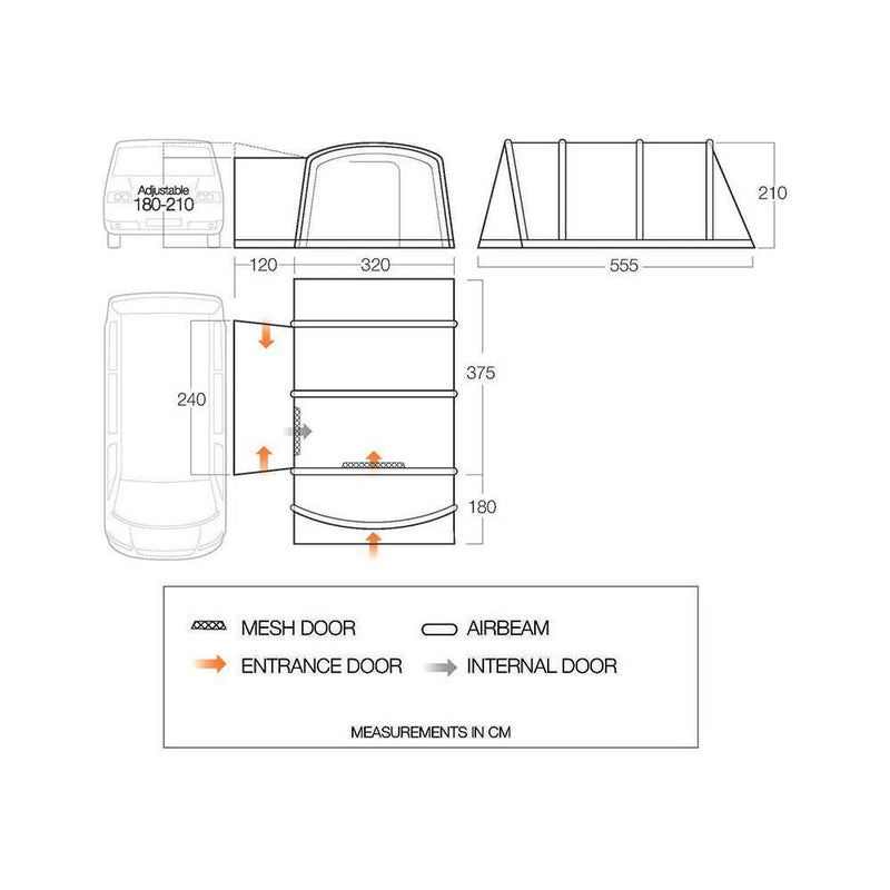 Vango Galli CC II Air Low Drive Away Awning (180 - 210cm) Campervan Vango - Dynamic Drive