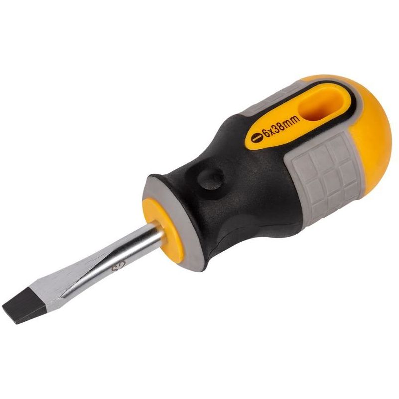Roughneck Stubby Screwdriver Flared Tip 6.0 x 38mm Roughneck - Dynamic Drive