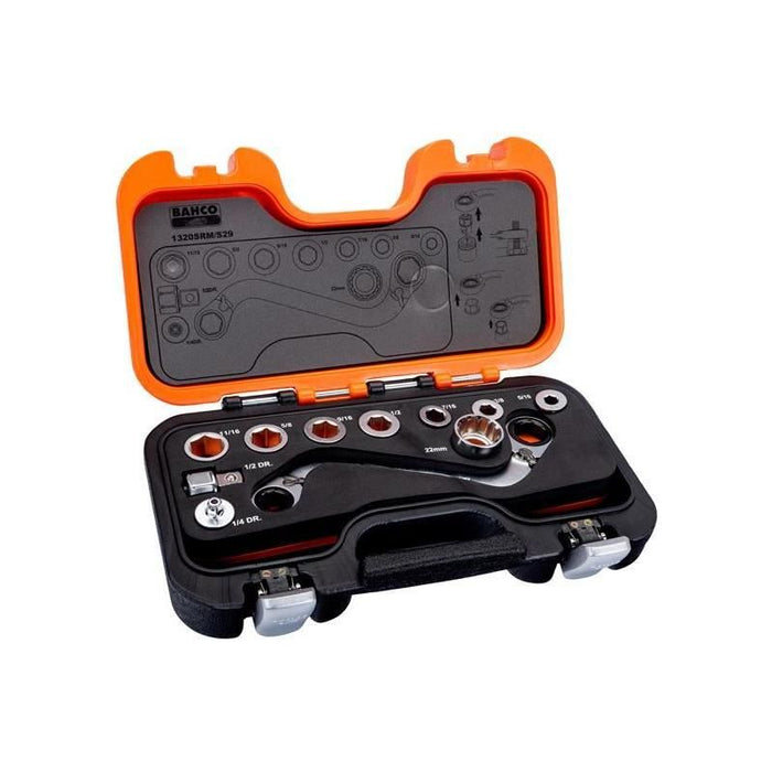 Bahco S Type Ratchet Ring Wrench & Adaptor Set, 29 Piece Bahco - Dynamic Drive