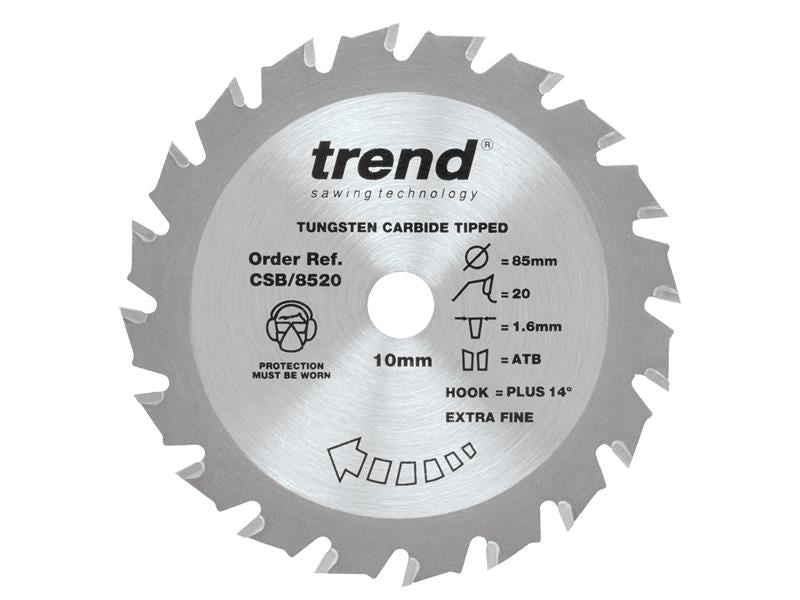 Trend CraftPro Mini Saw Blade 85 x 10mm x 20T Trend - Dynamic Drive