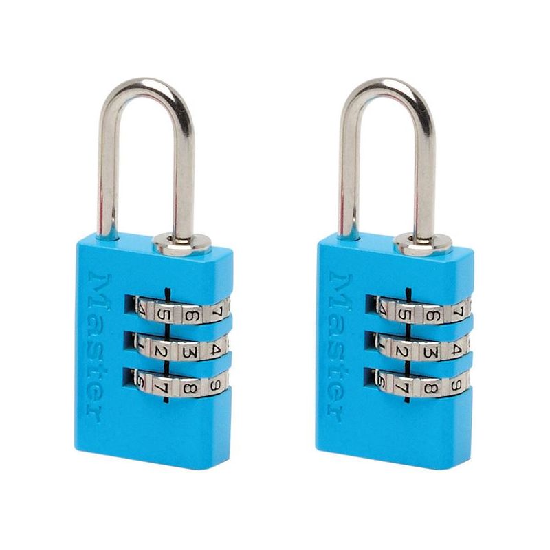 Master Lock Aluminium 3-Digit Combination 20mm Padlock Colour x 2 Master Lock - Dynamic Drive