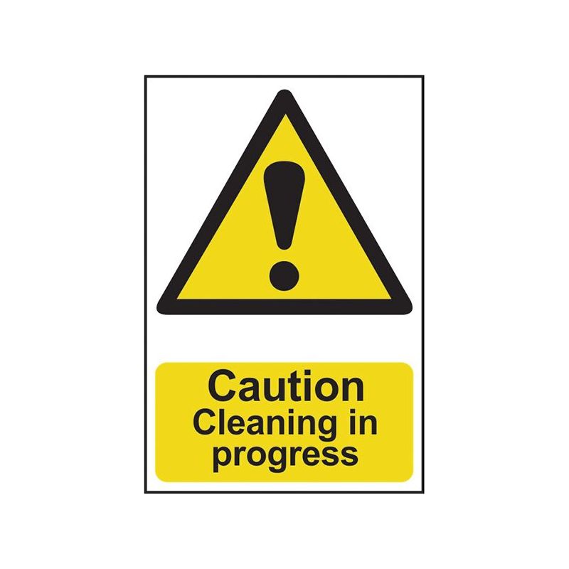 Scan Caution Cleaning In Progress - PVC Sign 200 x 300mm Scan - Dynamic Drive