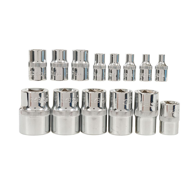 Silverline E4-E24 Socket Extension Set 14pce E4 - E24 Silverline - Dynamic Drive