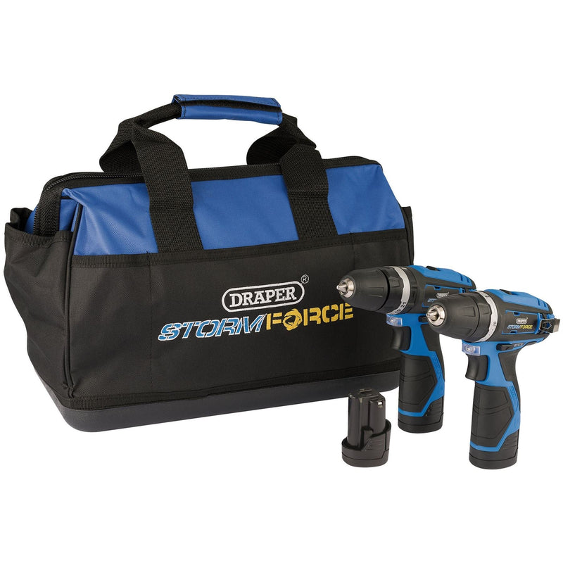 Draper Storm Force 10.8V Power Interchange Combi Drill and Rotary Drill Twin Kit Draper - Dynamic Drive