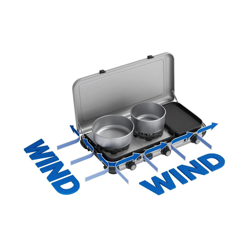 Campingaz Camping Kitchen 2 Multi-Cook Double Burner Portable Camping Gas Stove and Side Grill Campingaz - Dynamic Drive