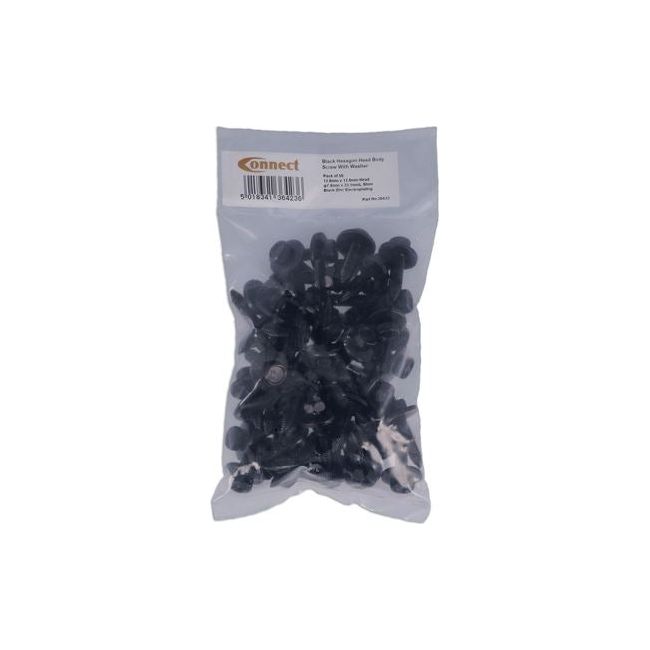 Connect Black Hex-Head Body Screw with Washer - for Vauxhall Opel 50pc 36423 Tool Connection - Dynamic Drive