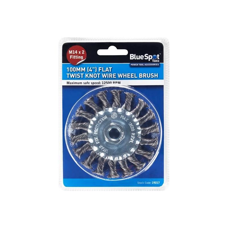 Bluespot Tools Flat Twist Knot Wire Wheel 100mm M14 X 2 BlueSpot Tools - Dynamic Drive