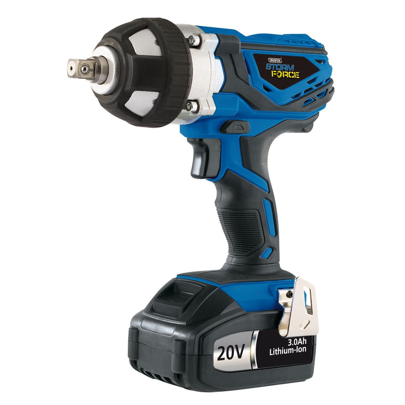 Draper Storm Force 20V Cordless Impact Wrench, 1/2" Sq. Dr., 400Nm, 2 x 3.0Ah Ba Draper - Dynamic Drive