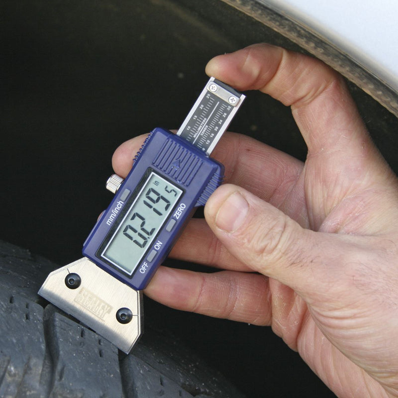 Sealey Digital Tyre Tread Depth Gauge VS0560 Sealey - Dynamic Drive