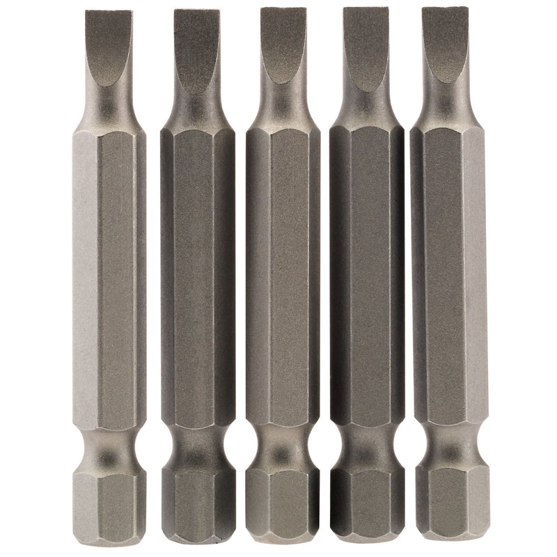 Draper Plain Slot Insert Bit, 4.5mm, 1/4" Hex, 50mm Long (Pack of 5) 64270 Draper - Dynamic Drive
