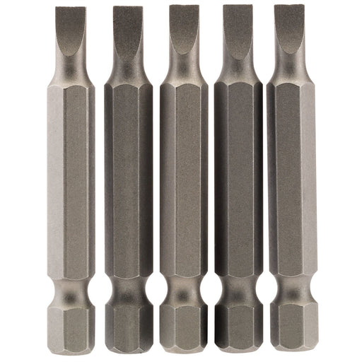 Draper Plain Slot Insert Bit, 4.5mm, 1/4" Hex, 50mm Long (Pack of 5) 64270 Draper - Dynamic Drive