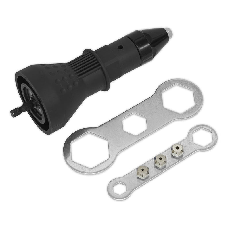 Sealey Drill Powered Riveter Adaptor 1/4" Shank 2.4-4.8mm Blind Rivets Sealey  - Dynamic Drive