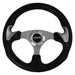 320mm Black /Silver Moulded Steering Wheel + Boss fits Toyota Carina Starlet Mountney Classic  - Dynamic Drive