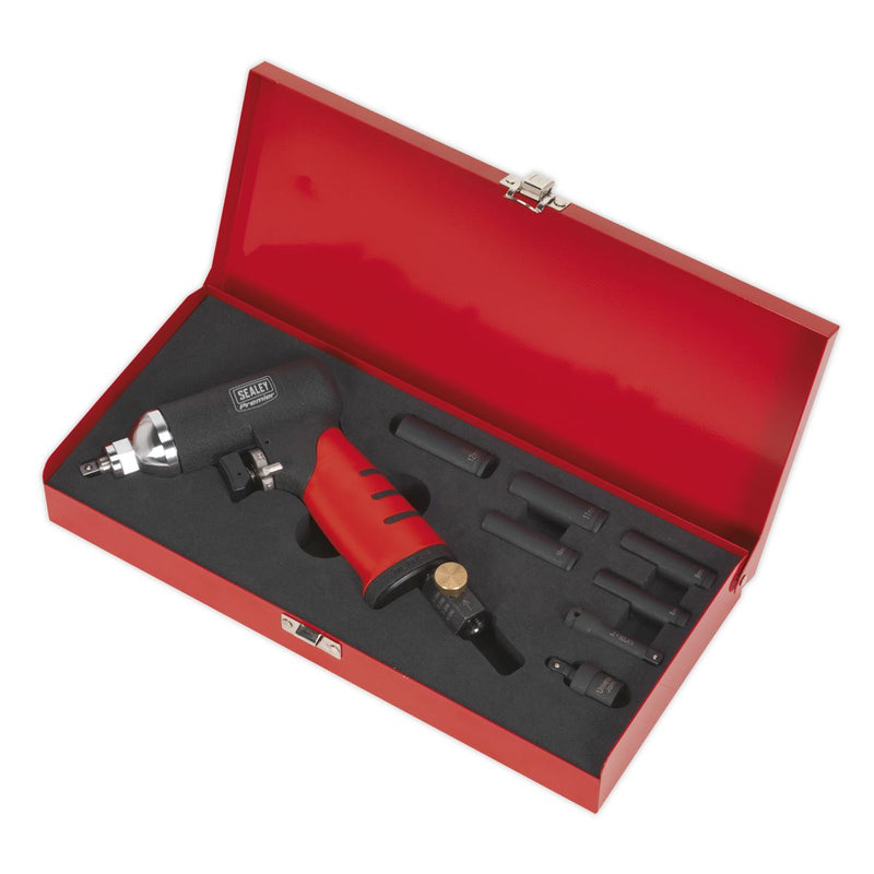 Sealey Air Impact Wrench 1/4"Sq Drive Diesel Glow Plug Kit SA141 Sealey - Dynamic Drive