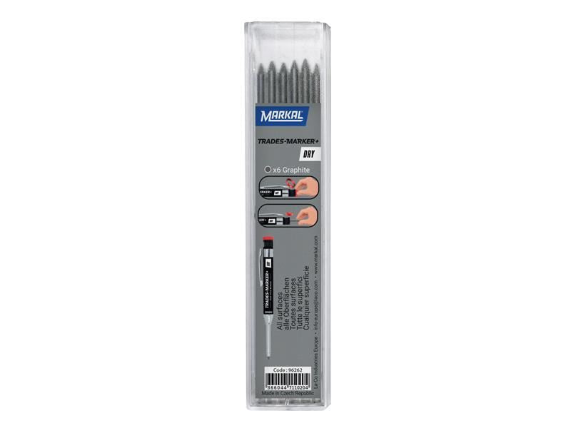 Markal TRADES-MARKER® DRY Graphite Refills (Pack 6) Markal - Dynamic Drive