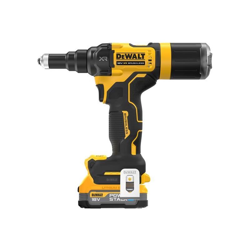Dewalt Power Tools DCF403E1T XR 3/16in Brushless Riveter 1 x 1.7Ah POWERSTACK™ Li-ion DeWALT Power Tools - Dynamic Drive