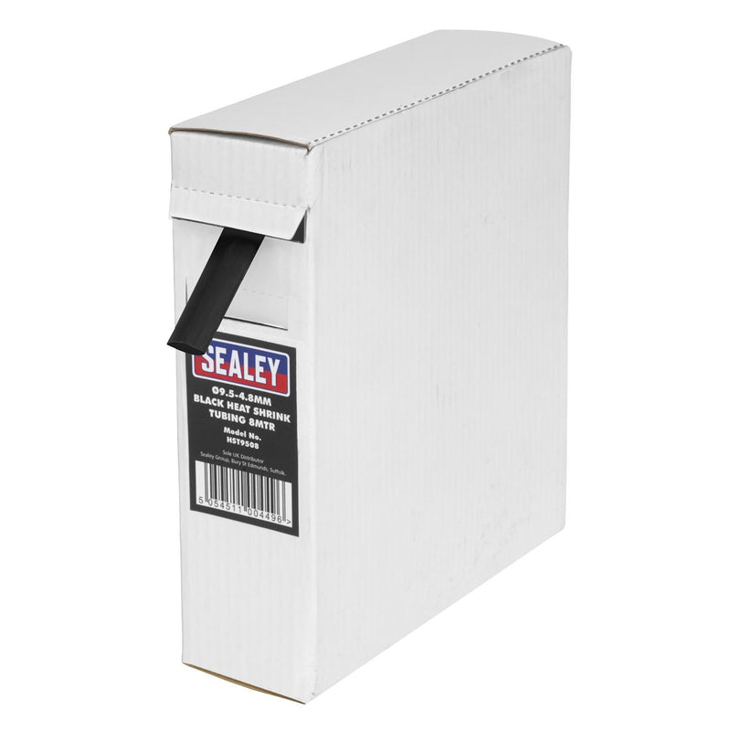 Sealey Heat Shrink Tubing Black 9.5-4.8mm 8m HST9508 Sealey  - Dynamic Drive