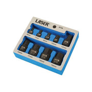 Laser Low Profile Impact Hex Socket Bit Set 1/4"D, 3/8"D 9pc 6726 Laser - Dynamic Drive