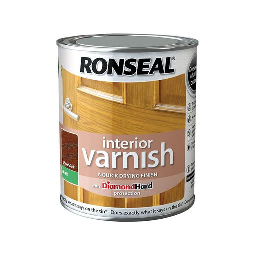 Ronseal Interior Varnish Quick Dry Matt Dark Oak 250ml Ronseal - Dynamic Drive