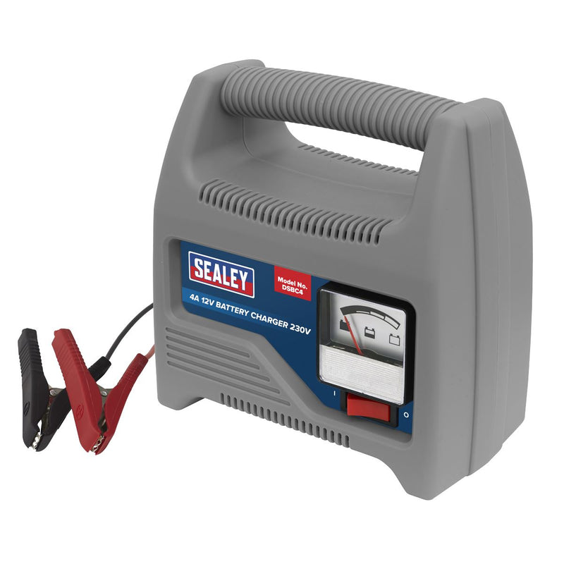 Sealey DSBC4 Battery Charger 12V 4Amp 230V Automatic Car / Bike / Van 12-48Ah Sealey  - Dynamic Drive
