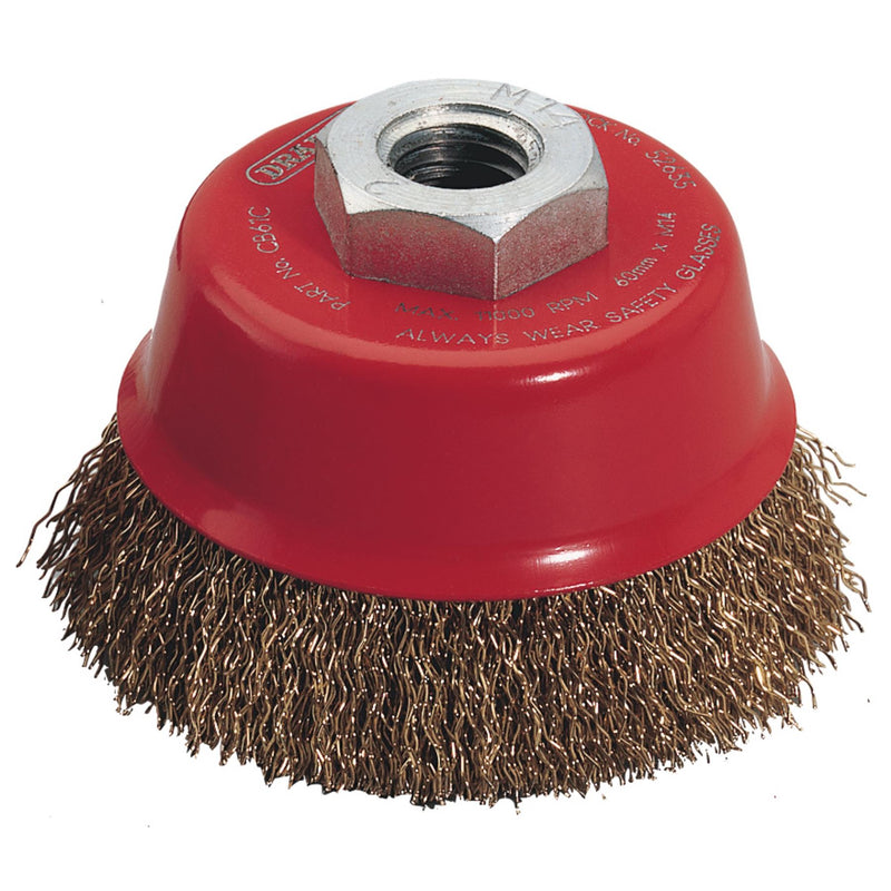 Draper Expert Crimped Wire Cup Brush, 60mm, M14 52635 Draper - Dynamic Drive