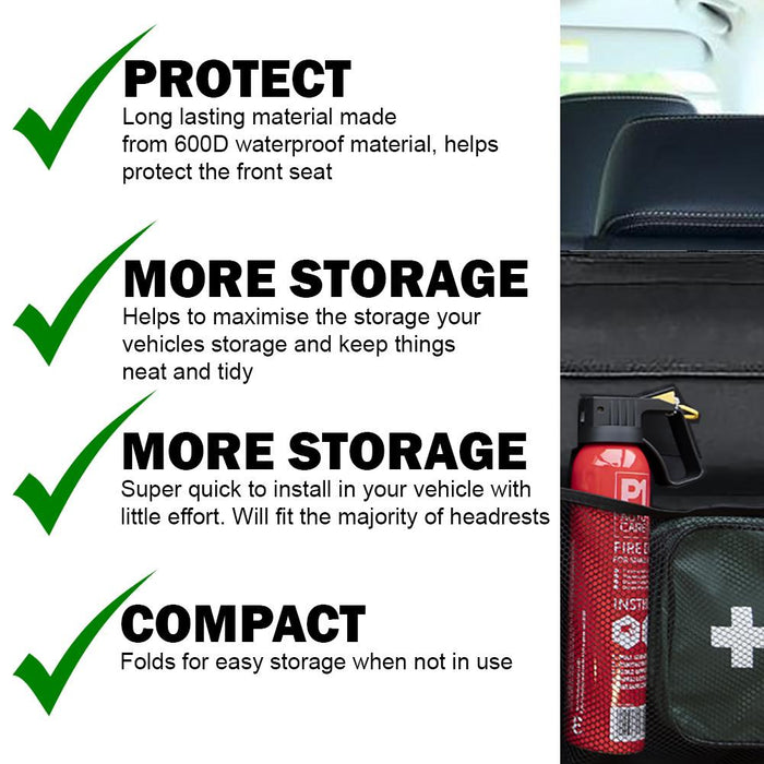 Car Boot Organiser Back Seat Hanging Pocket Large Tidy Storage Bag Accessories Streetwize  - Dynamic Drive