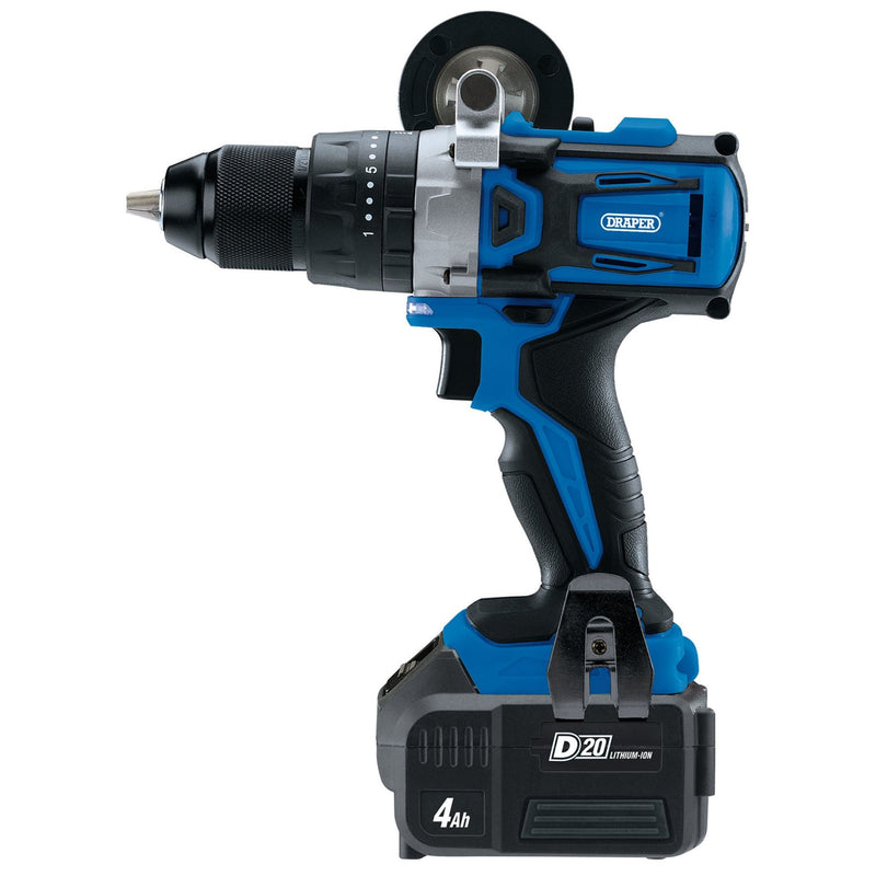 Draper D20 20V Brushless Combi Drill, 1 x 4.0Ah Battery, 1 x Fast Charger 79894 Draper - Dynamic Drive