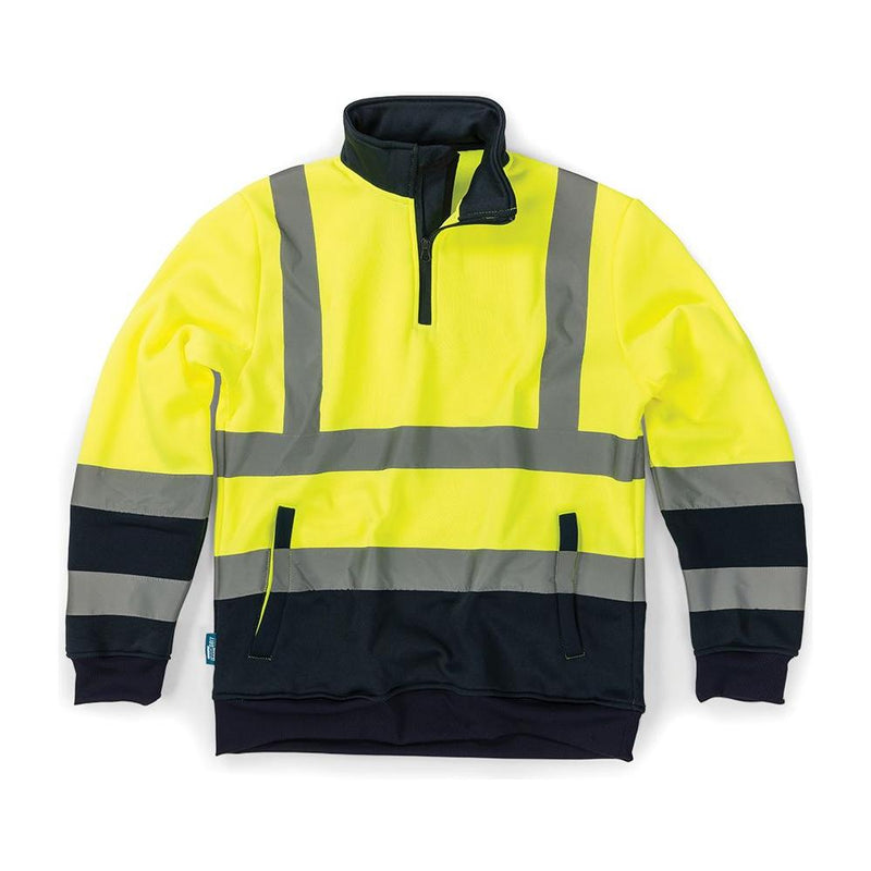 Tough Grit Hi-Vis 2-Tone Sweatshirt Yellow/Navy M Tough Grit - Dynamic Drive