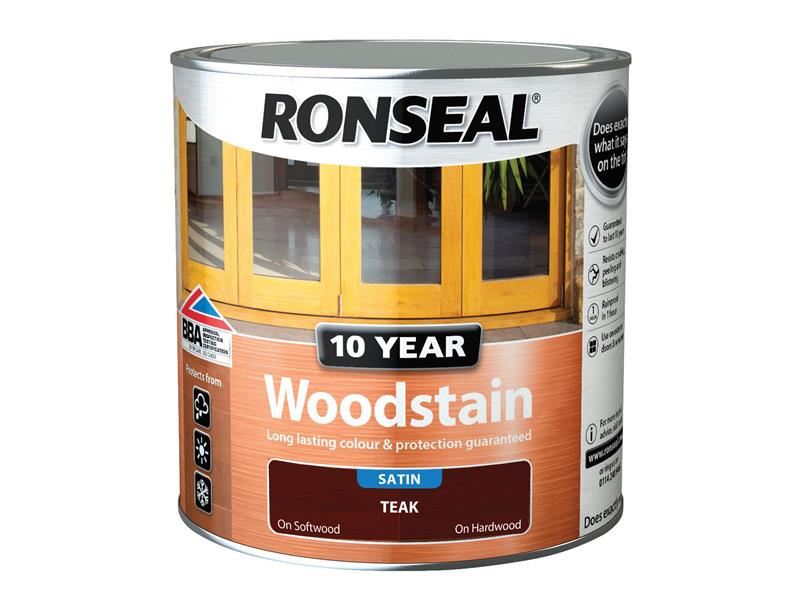 Ronseal 10 Year Woodstain Teak 2.5 litre Ronseal - Dynamic Drive