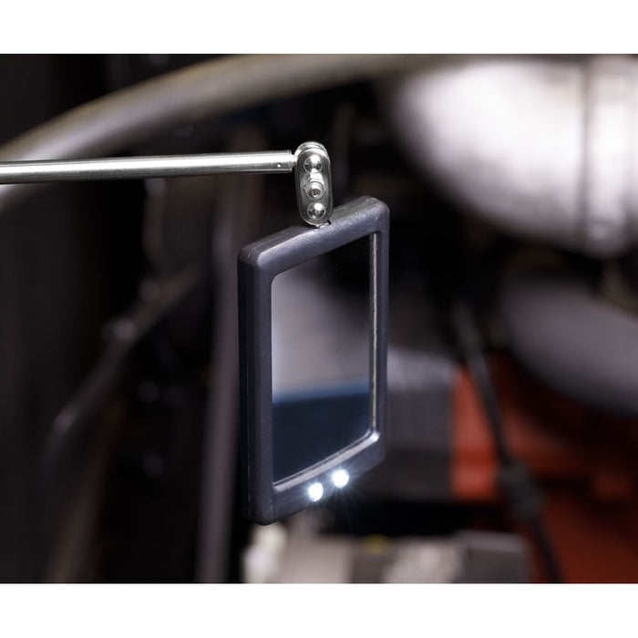 Sealey Telescopic Inspection Mirror 52 x 83mm with 2 LEDs S0948 Sealey - Dynamic Drive