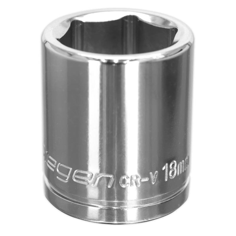 Sealey WallDrive Socket 18mm 3/8"Sq Drive S0585 Sealey - Dynamic Drive