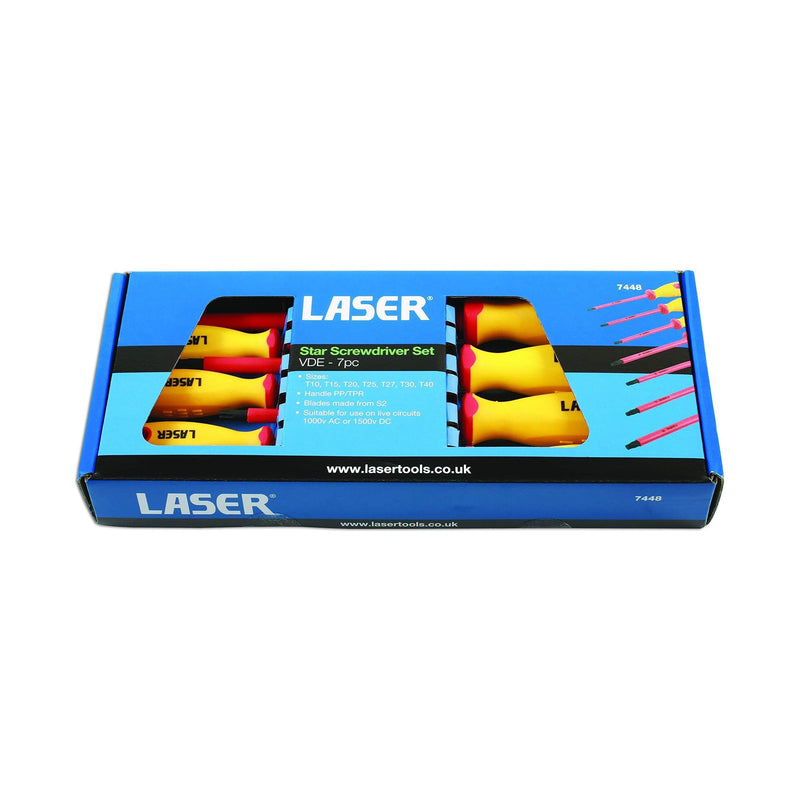 Laser Insulated Star Screwdriver Set 7pc 7448 Laser - Dynamic Drive