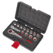 Sealey Premier 14pc Low Profile Go Through Socket Set 8-19mm 72 Tooth Ratchet Sealey  - Dynamic Drive