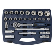 Sealey Premier 26pc 1/2" Drive WallDrive Metric Socket Set 8-32mm Ratchet Handle Sealey  - Dynamic Drive