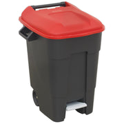 Sealey Refuse/Wheelie Bin with Foot Pedal 100L Red BM100PR Sealey - Dynamic Drive