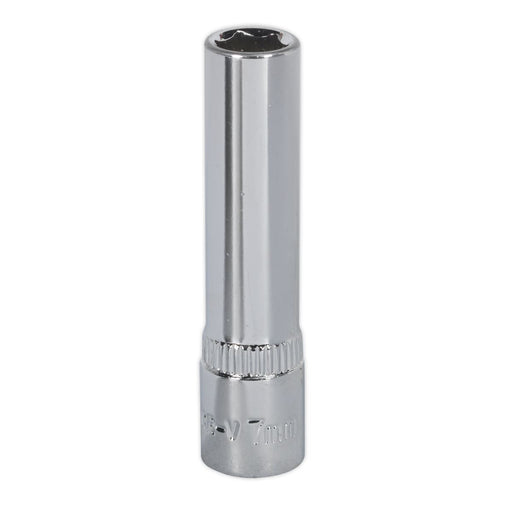 Sealey WallDrive Socket 7mm Deep 1/4"Sq Drive Fully Polished SP1407D Sealey - Dynamic Drive
