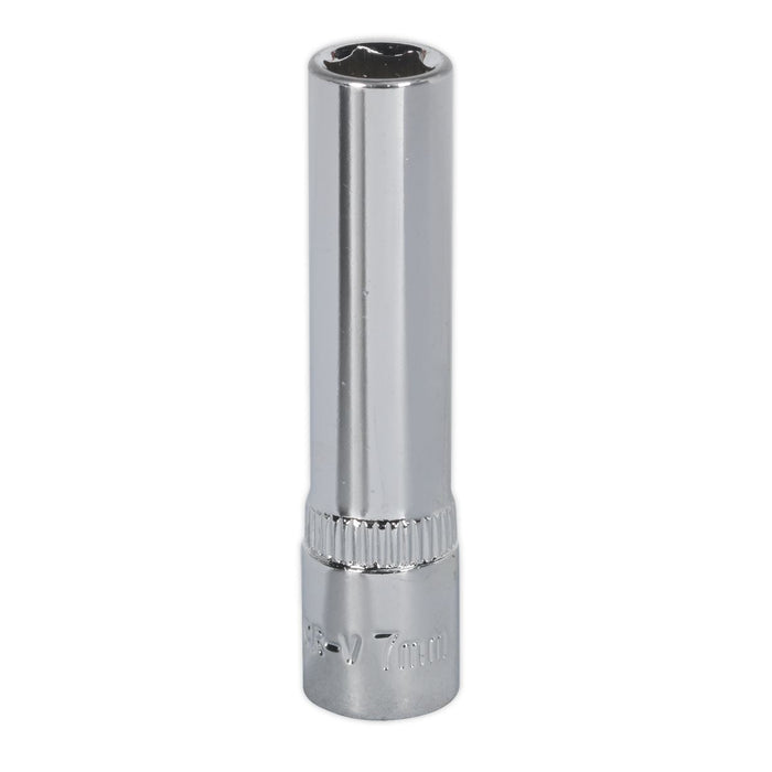 Sealey WallDrive Socket 7mm Deep 1/4"Sq Drive Fully Polished SP1407D Sealey - Dynamic Drive