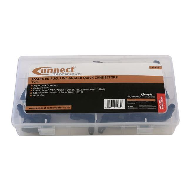 Connect Assorted 90 Angled Fuel Line Quick Connectors 15pc 34030 Tool Connection - Dynamic Drive