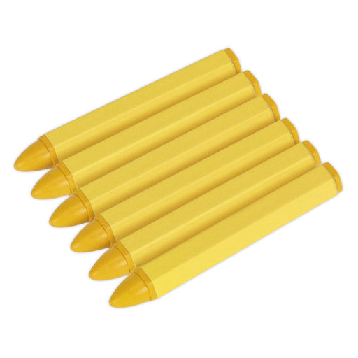 Sealey Tyre Marking Crayon Yellow Pack of 6 TST14 Sealey - Dynamic Drive