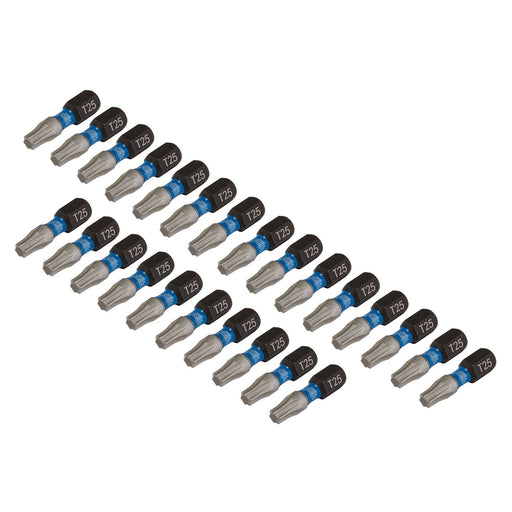 Draper Expert TX-STAR Impact Screwdriver Bits, T25 x 25mm, 1/4" Hex (Pack of 25) Draper - Dynamic Drive