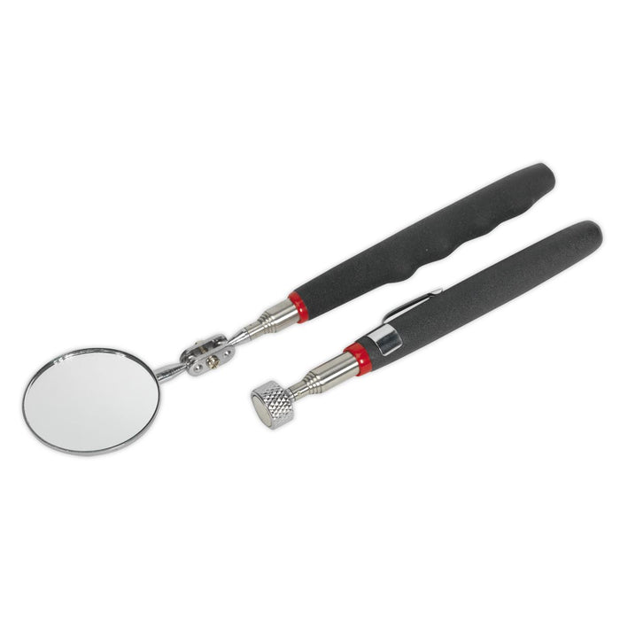 Siegen 2pc 3.6kg Telescopic Pick Up Tool 50mm Inspection Mirror Set S0940 Siegen  - Dynamic Drive