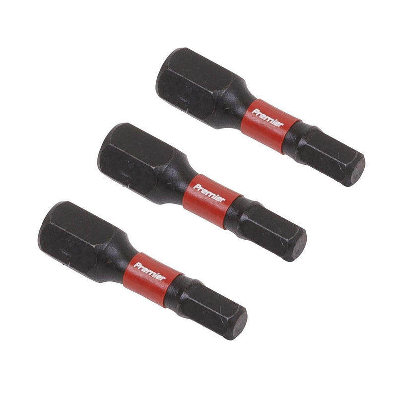 Sealey Hex 4mm Impact Power Tool Bits 25mm 3pc AK8212 Sealey - Dynamic Drive